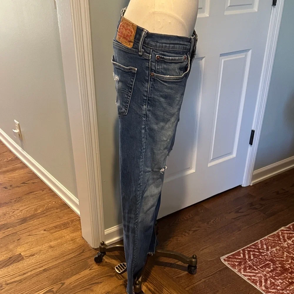 Vintage Levi’s Distressed Blue Jeans Denim Style 502 Sz 34x34 - Picture 8 of 10